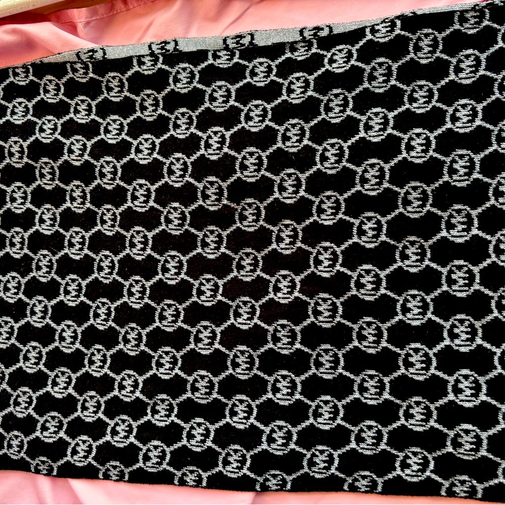Michael Kors Logo Reversible Infinity Scarf Black/Silver Sparkle
